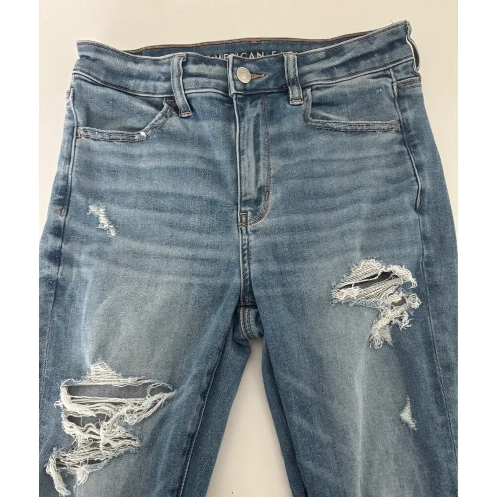 AE Jeggings 8 Next Level Stretch Distressed High Rise Festival Grunge Streetwear - Picture 15 of 16